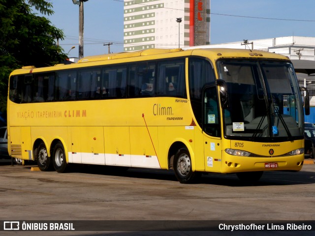 Viação Itapemirim 8705 na cidade de Goiânia, Goiás, Brasil, por Chrysthofher Lima Ribeiro. ID da foto: 9007042.