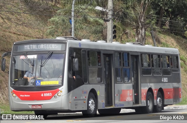 Express Transportes Urbanos Ltda 4 8983 na cidade de São Paulo, São Paulo, Brasil, por Diego K420 . ID da foto: 9008654.