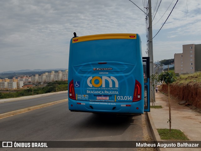 JTP Transportes - COM Bragança Paulista 03.014 na cidade de Bragança Paulista, São Paulo, Brasil, por Matheus Augusto Balthazar. Número da foto: #9009112.