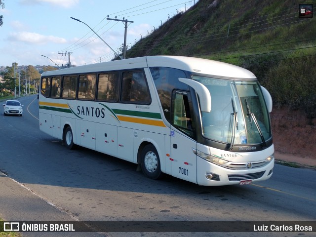 Viação Santos 7001 na cidade de Juiz de Fora, Minas Gerais, Brasil, por Luiz Carlos Rosa. ID da foto: 9010619.