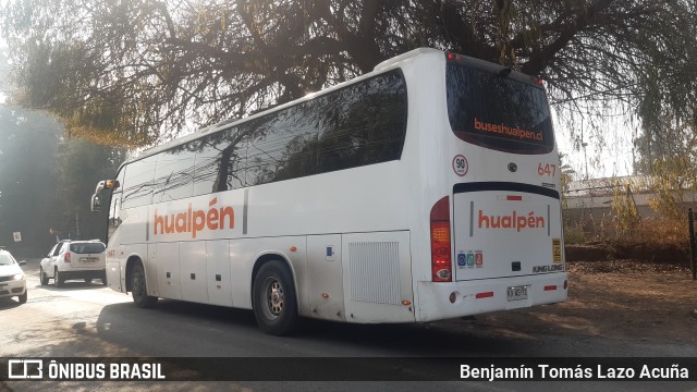 Buses Hualpén 647 na cidade de Padre Hurtado, Talagante, Metropolitana de Santiago, Chile, por Benjamín Tomás Lazo Acuña. ID da foto: 9010016.