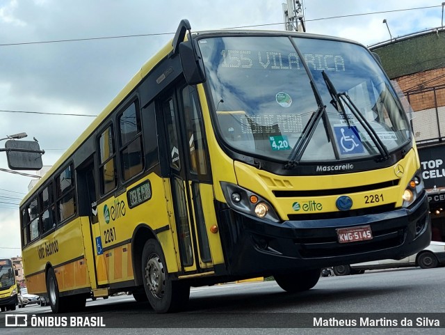 Viação Elite 2281 na cidade de Volta Redonda, Rio de Janeiro, Brasil, por Matheus Martins da Silva. ID da foto: 9010926.