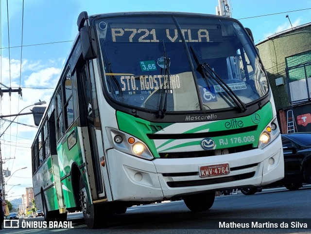 Viação Elite RJ 176.008 na cidade de Volta Redonda, Rio de Janeiro, Brasil, por Matheus Martins da Silva. Número da foto: #9010925.
