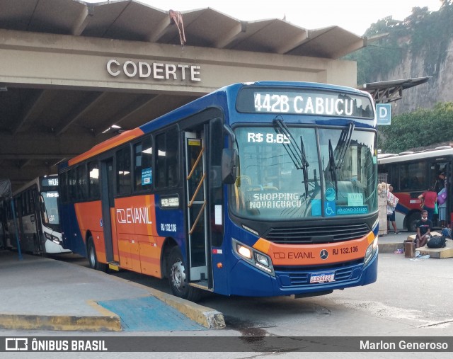 Evanil Transportes e Turismo RJ 132.136 na cidade de Rio de Janeiro, Rio de Janeiro, Brasil, por Marlon Generoso. ID da foto: 9010832.