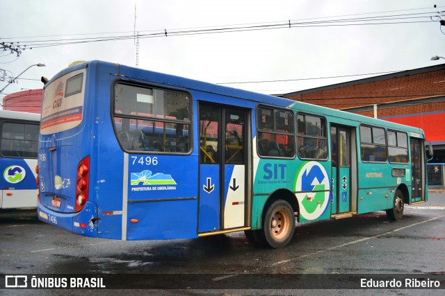 Autotrans Transportes Urbanos e Rodoviários 7496 na cidade de Uberlândia, Minas Gerais, Brasil, por Eduardo Ribeiro. ID da foto: 9011464.