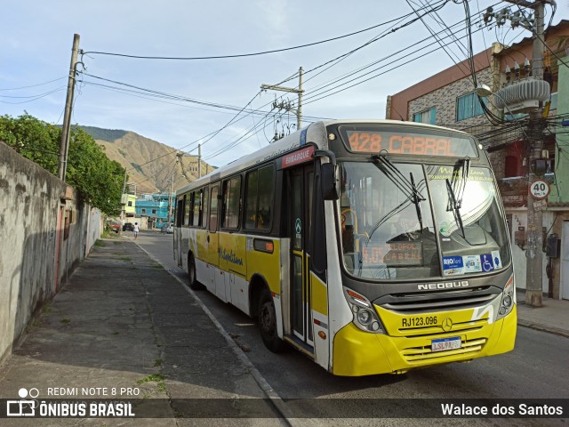 Viação Nilopolitana RJ 123.096 na cidade de Nova Iguaçu, Rio de Janeiro, Brasil, por Walace dos Santos. ID da foto: 9015691.