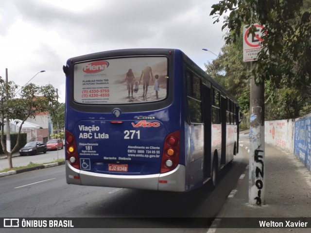 Auto Viação ABC 271 na cidade de Diadema, São Paulo, Brasil, por Welton Xavier. ID da foto: 9014947.