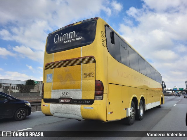 Viação Itapemirim 8839 na cidade de São Paulo, São Paulo, Brasil, por Vanderci Valentim. Número da foto: #9014015.