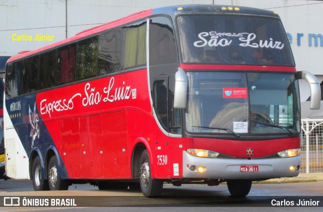 Expresso São Luiz 7530 na cidade de Goiânia, Goiás, Brasil, por Carlos Júnior. Número da foto: #9018507.