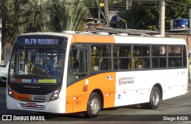 Alfa Rodo Bus 8 6215 na cidade de São Paulo, São Paulo, Brasil, por Diego K420 . Número da foto: #9019722.