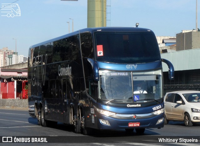 Viação Cometa 18303 na cidade de Belo Horizonte, Minas Gerais, Brasil, por Whitiney Siqueira. ID da foto: 9017878.