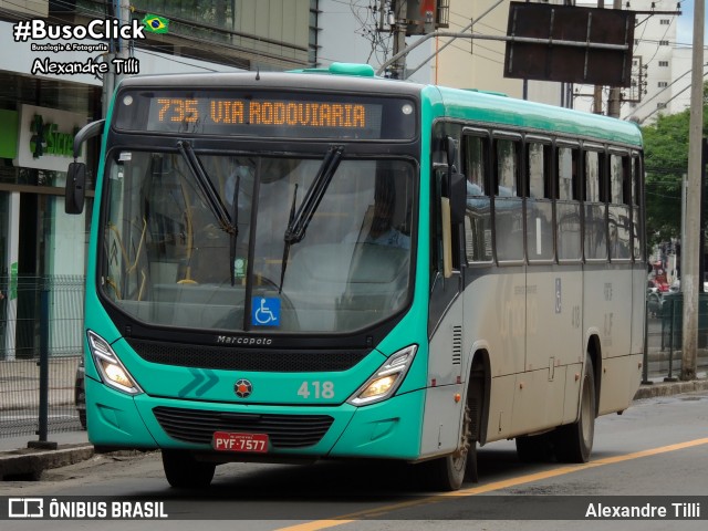 VSFL - Viação São Francisco 418 na cidade de Juiz de Fora, Minas Gerais, Brasil, por Alexandre Tilli. Número da foto: #9018247.