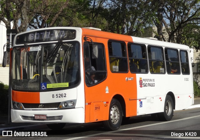 Auto Viação Transcap 8 5262 na cidade de São Paulo, São Paulo, Brasil, por Diego K420 . ID da foto: 9019725.