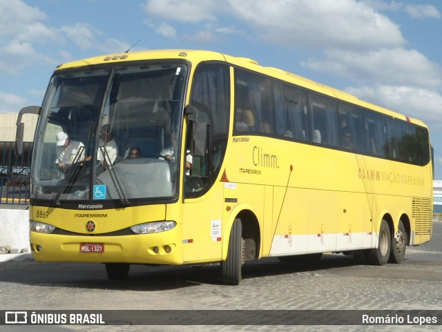 Viação Itapemirim 8869 na cidade de Caruaru, Pernambuco, Brasil, por Romário Lopes. Número da foto: #9021607.