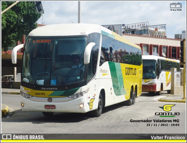 Empresa Gontijo de Transportes 18015 na cidade de Governador Valadares, Minas Gerais, Brasil, por Valter Francisco. ID da foto: 9023027.