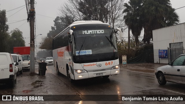 Buses Hualpén 647 na cidade de Padre Hurtado, Talagante, Metropolitana de Santiago, Chile, por Benjamín Tomás Lazo Acuña. Número da foto: #9023979.