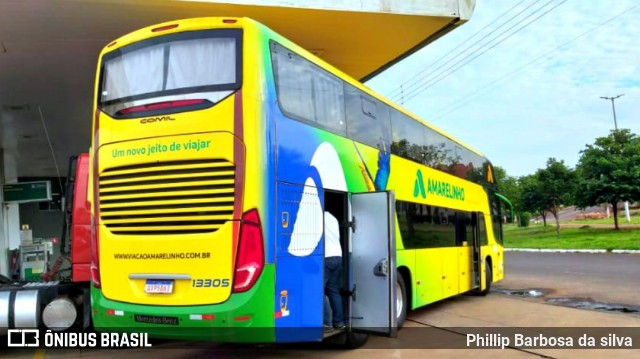 Viação Amarelinho 13305 na cidade de Ituiutaba, Minas Gerais, Brasil, por Phillip Barbosa da silva. ID da foto: 9027944.