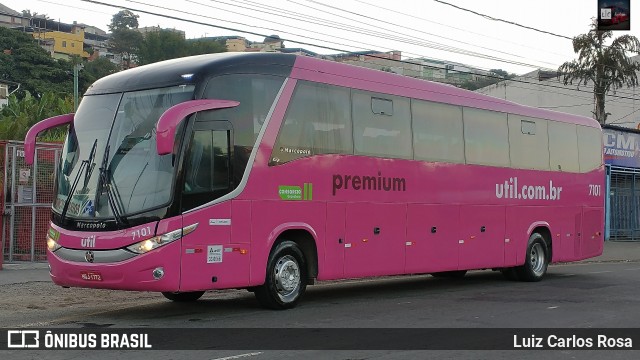 UTIL - União Transporte Interestadual de Luxo 7101 na cidade de Juiz de Fora, Minas Gerais, Brasil, por Luiz Carlos Rosa. ID da foto: 9033451.