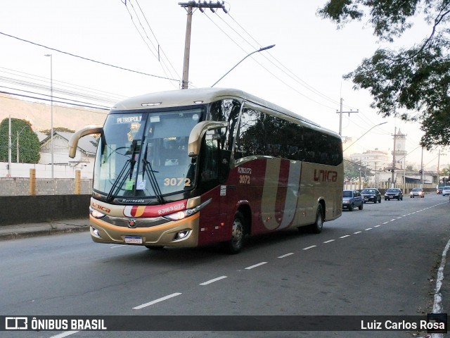 Transportes Única Petrópolis 3072 na cidade de Juiz de Fora, Minas Gerais, Brasil, por Luiz Carlos Rosa. ID da foto: 9033577.