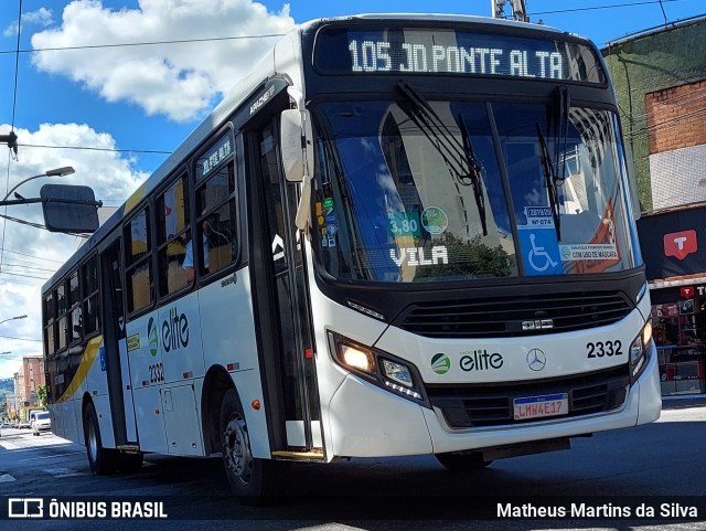 Viação Elite 2332 na cidade de Volta Redonda, Rio de Janeiro, Brasil, por Matheus Martins da Silva. ID da foto: 9034149.