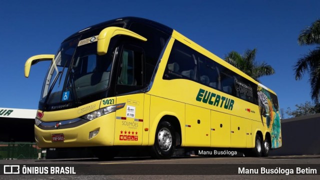 Eucatur - Empresa União Cascavel de Transportes e Turismo 5027 na cidade de Cascavel, Paraná, Brasil, por Manu Busóloga Betim. ID da foto: 9035180.