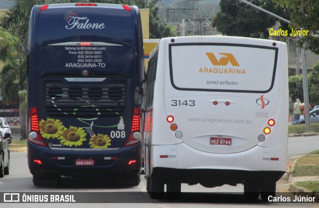 Viação Araguarina 3143 na cidade de Goiânia, Goiás, Brasil, por Carlos Júnior. Número da foto: #9034953.