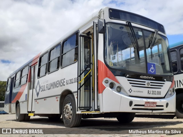 Viação Sul Fluminense RJ 202.008 na cidade de Volta Redonda, Rio de Janeiro, Brasil, por Matheus Martins da Silva. Número da foto: #9034437.