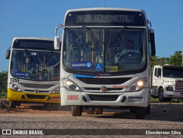 Reunidas Transportes Urbanos 0805 na cidade de Natal, Rio Grande do Norte, Brasil, por Elianderson Silva. ID da foto: 8961187.