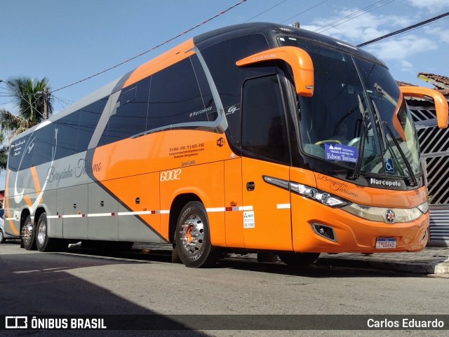 Berguinho Turismo 6002 na cidade de Praia Grande, São Paulo, Brasil, por Carlos Eduardo. ID da foto: 9037417.