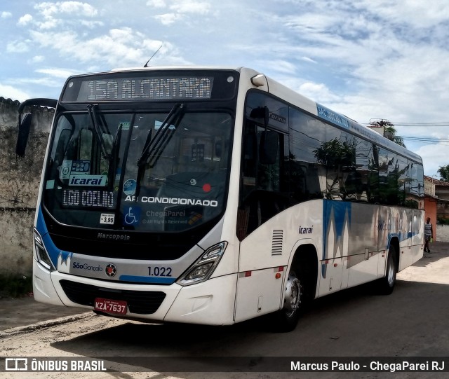 Icaraí Auto Transportes 1.022 na cidade de São Gonçalo, Rio de Janeiro, Brasil, por Marcus Paulo - ChegaParei RJ. ID da foto: 8962855.