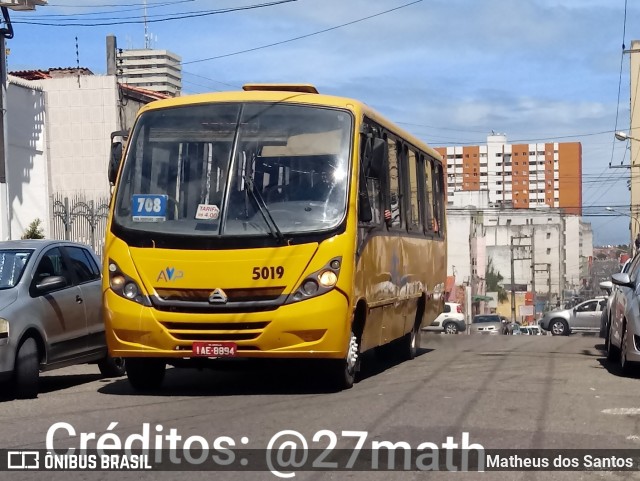 AVP - Auto Viação Paraíso 5019 na cidade de Aracaju, Sergipe, Brasil, por Matheus dos Santos. Número da foto: #8965039.