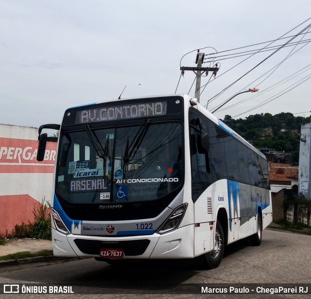 Icaraí Auto Transportes 1.022 na cidade de São Gonçalo, Rio de Janeiro, Brasil, por Marcus Paulo - ChegaParei RJ. ID da foto: 8962852.