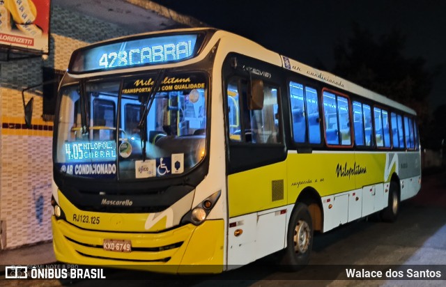 Viação Nilopolitana RJ 123.125 na cidade de Nova Iguaçu, Rio de Janeiro, Brasil, por Walace dos Santos. ID da foto: 8965341.