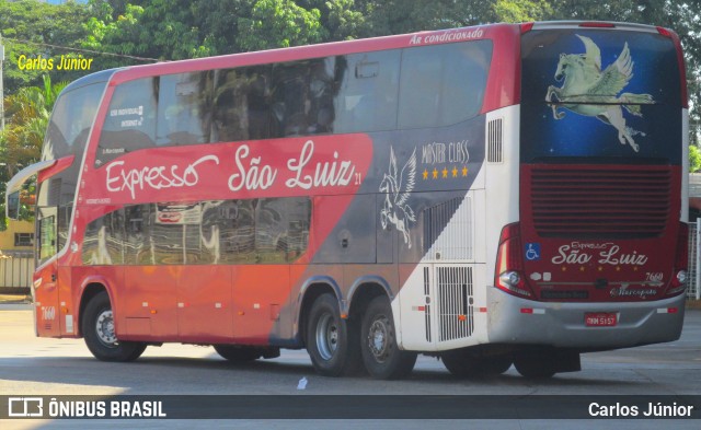 Expresso São Luiz 7660 na cidade de Goiânia, Goiás, Brasil, por Carlos Júnior. ID da foto: 8966603.