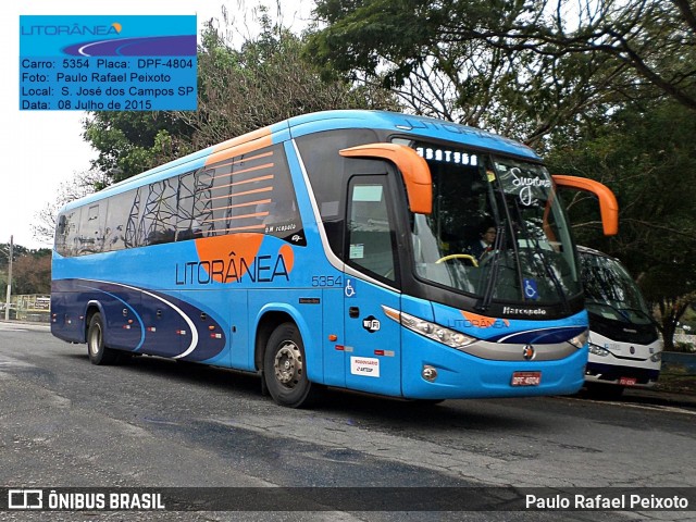 Litorânea Transportes Coletivos 5354 na cidade de São José dos Campos, São Paulo, Brasil, por Paulo Rafael Peixoto. ID da foto: 8965865.