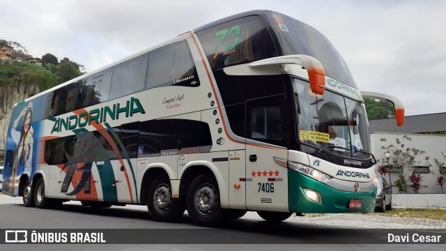 Empresa de Transportes Andorinha 7406 na cidade de Santos, São Paulo, Brasil, por Davi Cesar. Número da foto: #8968855.