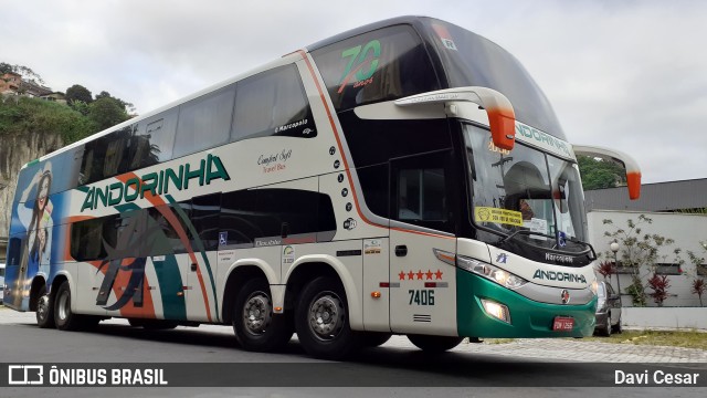 Empresa de Transportes Andorinha 7406 na cidade de Santos, São Paulo, Brasil, por Davi Cesar. ID da foto: 8968855.