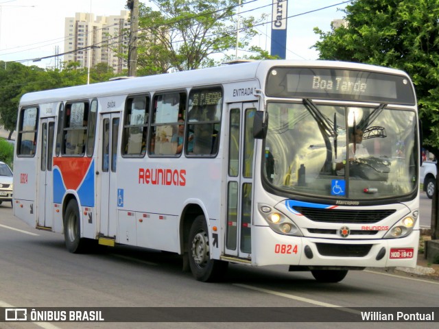 Reunidas Transportes Urbanos 0824 na cidade de Natal, Rio Grande do Norte, Brasil, por Willian Pontual. Número da foto: #8972716.