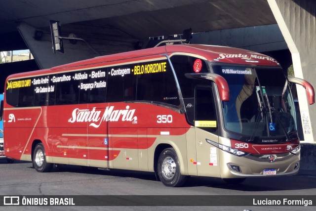 Santa Maria Fretamento e Turismo 350 na cidade de Belo Horizonte, Minas Gerais, Brasil, por Luciano Formiga. ID da foto: 9040388.