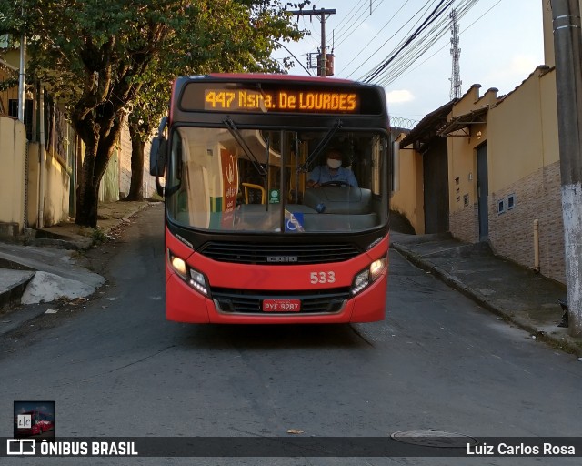 TUSMIL - Transporte Urbano São Miguel 533 na cidade de Juiz de Fora, Minas Gerais, Brasil, por Luiz Carlos Rosa. Número da foto: #9065054.