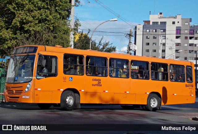 Transporte Coletivo Glória BA119 na cidade de Curitiba, Paraná, Brasil, por Matheus Felipe. Número da foto: #9065132.