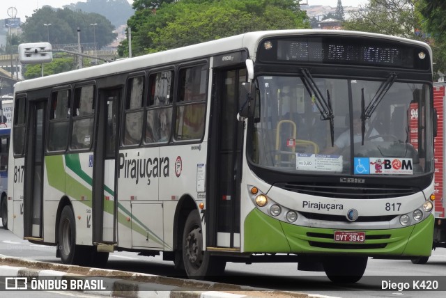 Viação Pirajuçara 817 na cidade de São Paulo, São Paulo, Brasil, por Diego K420 . ID da foto: 9069872.