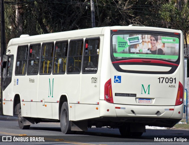 Expresso Azul 17091 na cidade de Curitiba, Paraná, Brasil, por Matheus Felipe. ID da foto: 9067714.