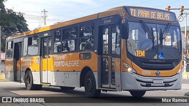 Companhia Carris Porto-Alegrense 0059 na cidade de Porto Alegre, Rio Grande do Sul, Brasil, por Max Ramos. Número da foto: #9072570.
