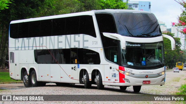 Auto Viação Catarinense 3728 na cidade de Joinville, Santa Catarina, Brasil, por Vinicius Petris. ID da foto: 9074662.