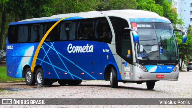 Viação Cometa 14102 na cidade de Joinville, Santa Catarina, Brasil, por Vinicius Petris. Número da foto: #9074729.