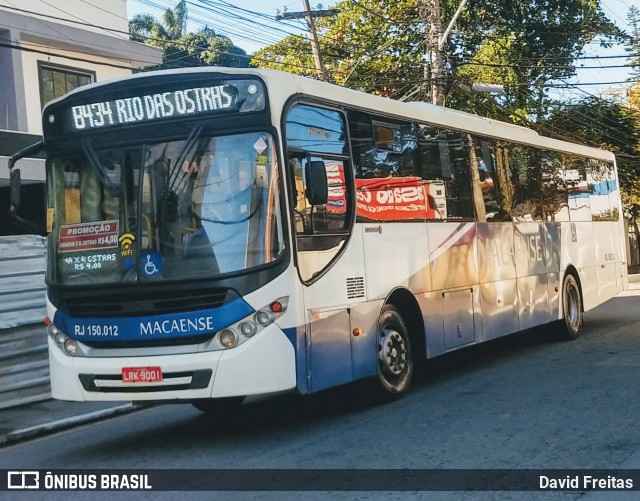 Rápido Macaense RJ 150.012 na cidade de Macaé, Rio de Janeiro, Brasil, por David Freitas. ID da foto: 9076982.