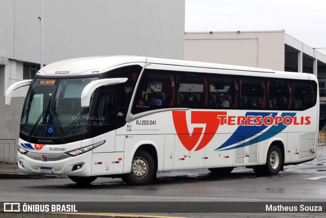 Viação Teresópolis RJ 203.041 na cidade de Rio de Janeiro, Rio de Janeiro, Brasil, por Matheus Souza. ID da foto: 9078985.