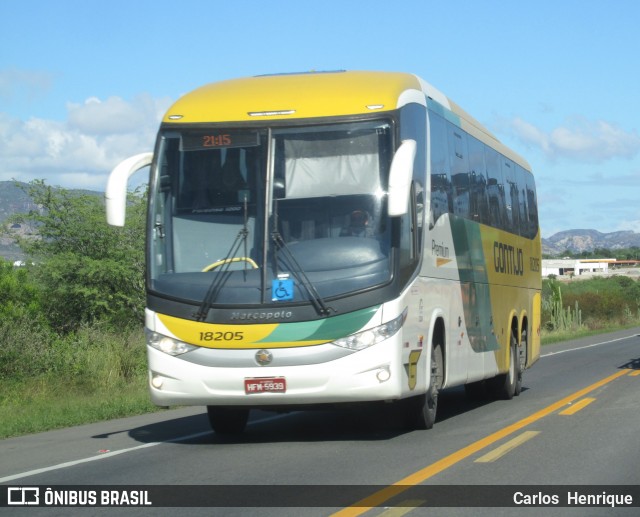 Empresa Gontijo de Transportes 18205 na cidade de Itatim, Bahia, Brasil, por Carlos  Henrique. ID da foto: 9076997.