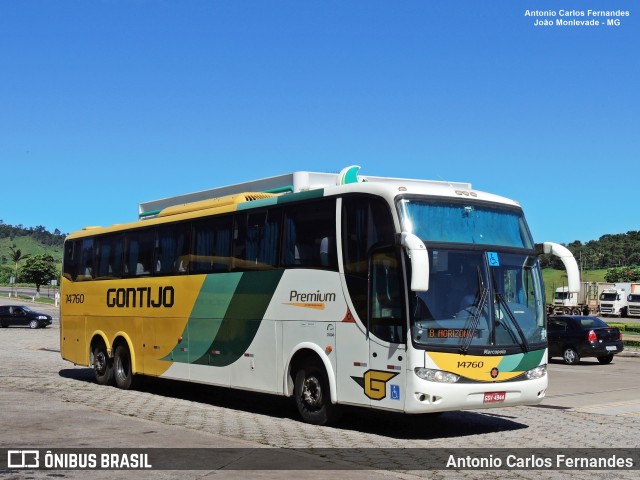 Empresa Gontijo de Transportes 14760 na cidade de João Monlevade, Minas Gerais, Brasil, por Antonio Carlos Fernandes. ID da foto: 9076793.